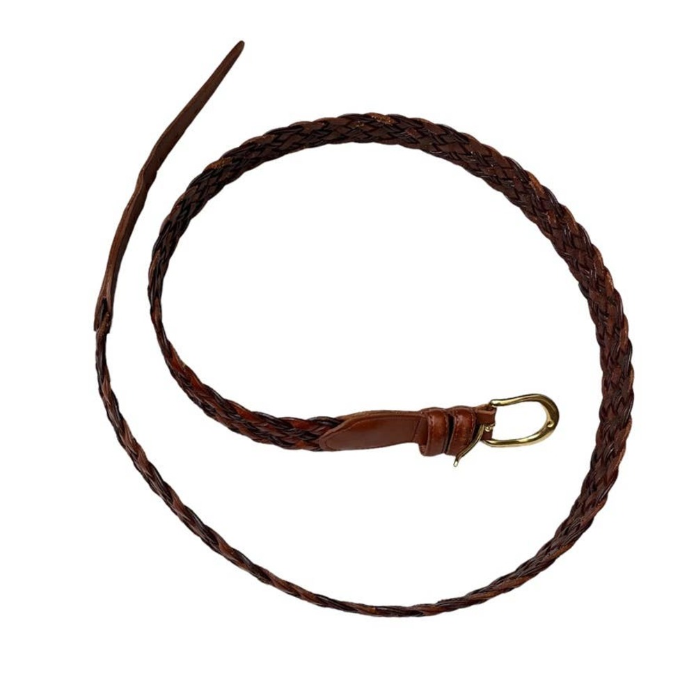 Coach Braided Woven Leather Belt in British Tan Size 42/105